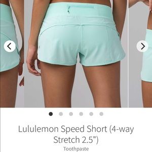 Lululemon Speed Short: Toothpaste - Size 4